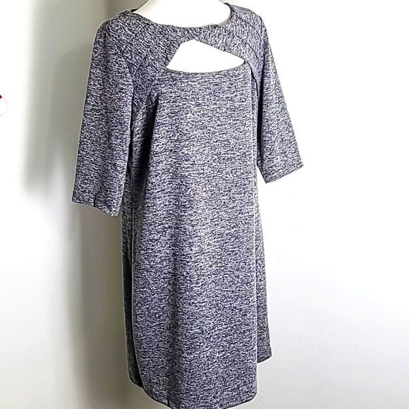 Emma & Michele Gray Knee-length Dress with Cut-out at Neckline, Size XL - Picture 2 of 8